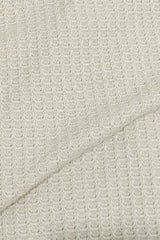 White V Neck Knitted Polos