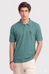 Alpine Men’s Hunter Green Cotton Polo Shirt – Signature Rider Edition