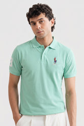 Alpine Men’s Mint Green Cotton Polo – Royal Rider Edition