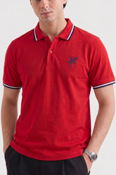 Alpine Men’s Red Cotton Polo Shirt - Signature Fit