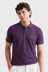 Alpine Men’s Purple Cotton Polo – Royal Rider Edition