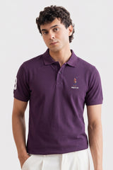 Alpine Men’s Purple Cotton Polo – Royal Rider Edition