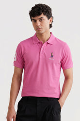 Alpine Men’s Fuchsia Cotton Polo – Royal Rider Edition