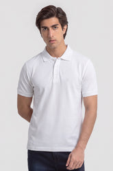 Alpine Men’s White Plain Cotton PQ Polo Shirt