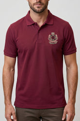 Alpine Men’s Maroon Cotton Polo Shirt - Crown Edition