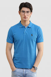 Alpine Men’s Teal Blue Cotton Polo Shirt – Heritage Polo Club