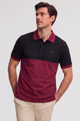 Alpine Men’s Maroon Cotton Polo Shirt - Dual Tone Edition
