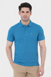 Alpine Men’s Teal Blue Cotton Polo Shirt – Prestige Rider Edition