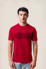 Alpine Soundwave Graphic T-Shirt Red – Premium Cotton Tee