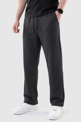 Alpine Textured Men’s Trousers Black - Straight Fit