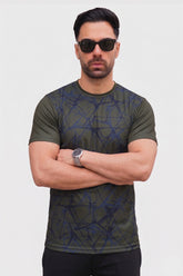 Alpine Men’s Olive Textured Dry Fit T-Shirt – Performance Edition