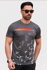 Alpine Men’s Grey Textured Dry Fit T-Shirt – Performance Edition
