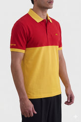 Alpine Men’s Yellow Cotton Polo Shirt - Dual Tone Edition