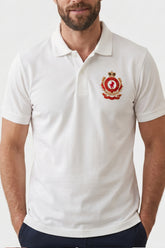 Alpine Men’s White Cotton Polo Shirt - Crown Edition