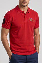 Alpine Men’s Red Cotton Polo Shirt - Pro Sport Edition