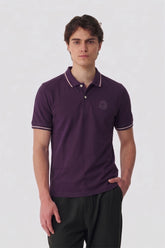 Alpine Men’s Purple Cotton Polo Shirt - Premium Edition