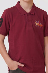 Alpine Kids Classic Polo Shirt Maroon – Premium Cotton