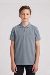 Alpine Kids Silver Grey Cotton V-Neck Polo Shirt