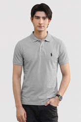 Alpine Men’s Silver Grey Cotton Polo Shirt – Heritage Polo Club