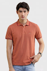 Alpine Men’s Mustard Cotton Polo Shirt – Contrast Trim Edition
