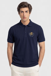 Alpine Men’s Navy Blue Polo – Royal Lion Edition
