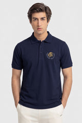Alpine Men’s Navy Blue Polo – Royal Lion Edition