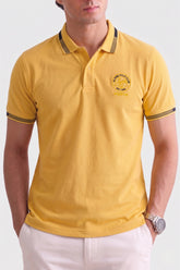 Alpine Men’s Yellow Cotton Polo Shirt - Heritage Badge Edition