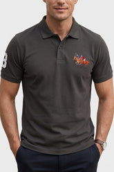 Alpine Men’s Dark Grey Cotton Polo Shirt - Pro Sport Edition