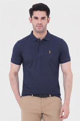 Alpine Men’s Navy Blue Cotton Polo Shirt – Prestige Rider Edition