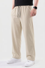Alpine Textured Men’s Trousers Off White - Straight Fit