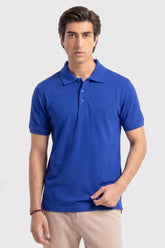 Alpine Men’s Royal Blue Plain Cotton PQ Polo Shirt