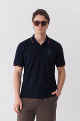 Alpine Men’s Navy Blue Cotton Polo Shirt - Premium Edition