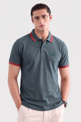 Alpine Men’s Smart Casual Cotton PQ Polo – Dark Green