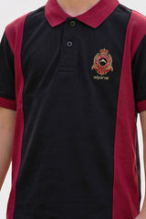 Alpine Kids Panel Polo Shirt Black – Premium Cotton