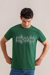 Alpine Soundwave Graphic T-Shirt Forest Green – Premium Cotton Tee