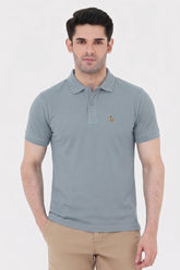Alpine Men’s Silver Grey Cotton Polo Shirt – Prestige Rider Edition