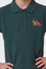 Alpine Kids Classic Polo Shirt Dark Green – Premium Cotton