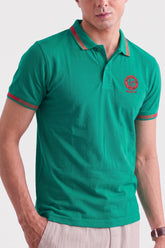 Alpine Men’s Green Cotton Polo Shirt - Heritage Badge Edition