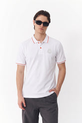 Alpine Men’s White Cotton Polo Shirt - Premium Edition