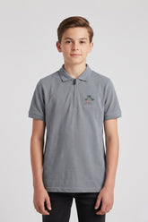 Alpine Kids Silver Grey Cotton Polo Shirt – Zip Edition
