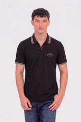 Alpine Men’s Black Cotton Polo Shirt - Zip Edition