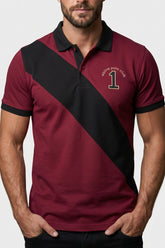 Alpine Men’s Maroon Cotton Polo Shirt - Cross Edition