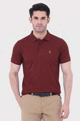 Alpine Men’s Maroon Cotton Polo Shirt – Prestige Rider Edition
