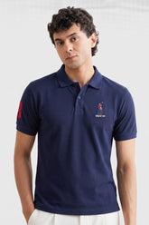 Alpine Men’s Navy Blue Cotton Polo – Royal Rider Edition