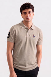 Alpine Men’s Sand Cotton Polo – Royal Rider Edition