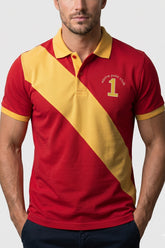 Alpine Men’s Red Cotton Polo Shirt - Cross Edition