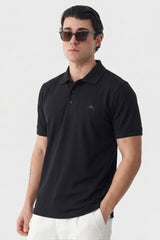 Alpine Men’s Black Polo – Elite Minimal Series