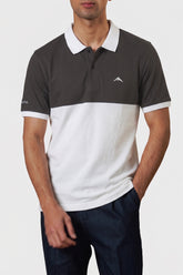Alpine Men’s White Cotton Polo Shirt - Dual Tone Edition