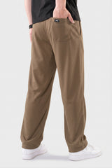 Alpine Textured Men’s Trousers Brown - Straight Fit