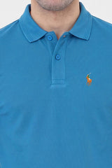 Alpine Men’s Teal Blue Cotton Polo Shirt – Prestige Rider Edition